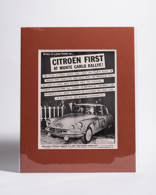 "Citroen First at Monte Carlo Rallye!" Advert