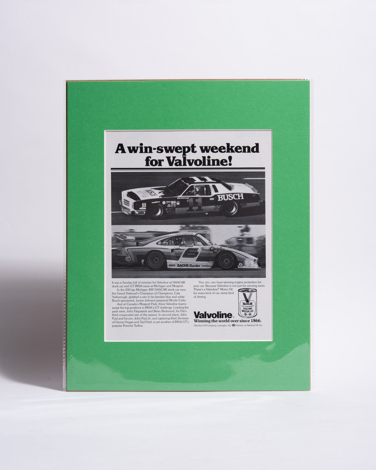 "A Win-swept Weekend for Valvoline!" Advert