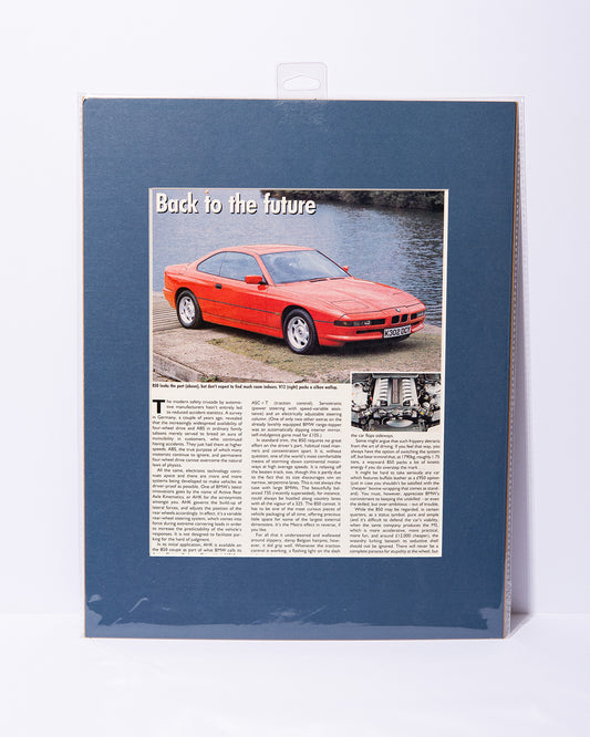BMW 850i E31 "Back to the future" Motor Sport UK vintage mated magazine article
