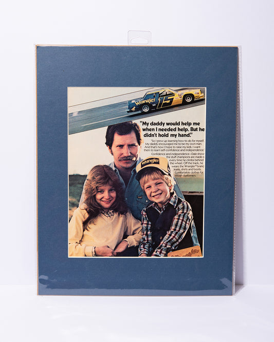 Dale Earnhardt Wrangler "My daddy..." vintage ad