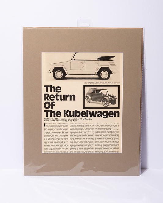 "The Return of the Kubelwagen" VW Thing vintage mated Motor Trend article