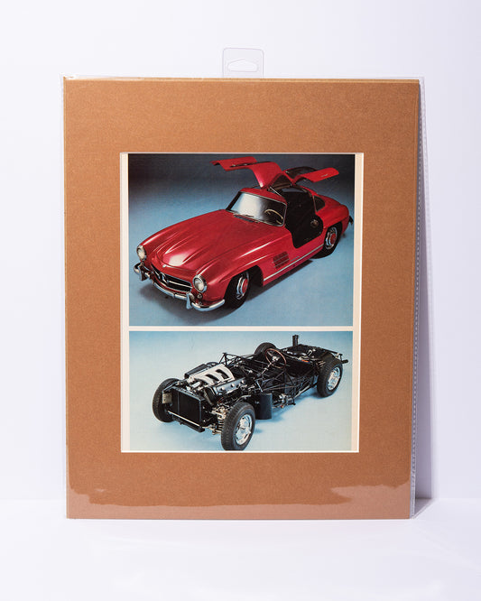 Mercedes Benz 300SL Gullwing and bare chassis vintage Motor Trend mated image